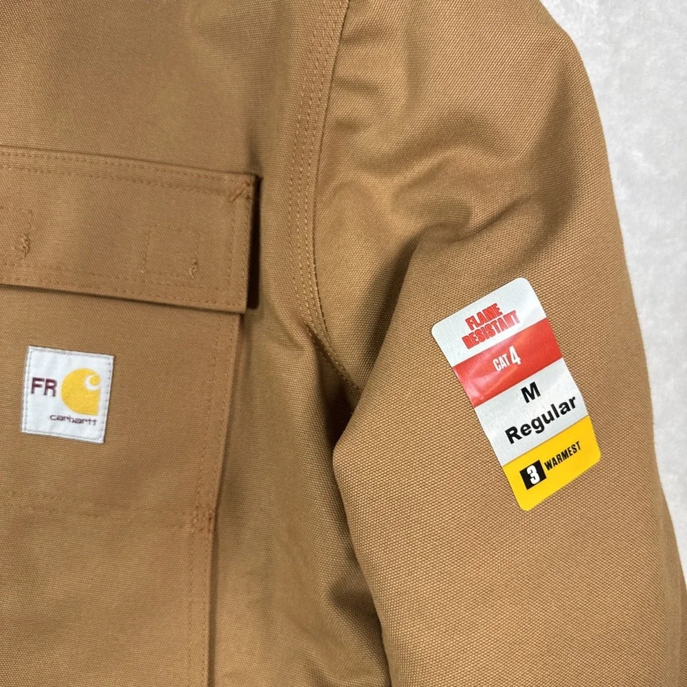 Carhartt Men Loose fit Duck Insulated Traditional FR Quick Coat Brown Med $269